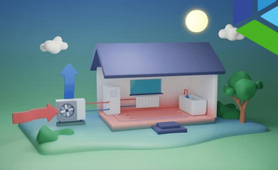 schematische voorstelling Airco Warmtepomp